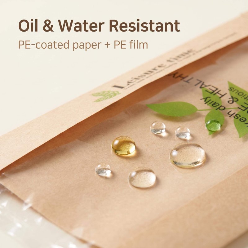 Oil and water resistant PE-laminated bread bag close-up