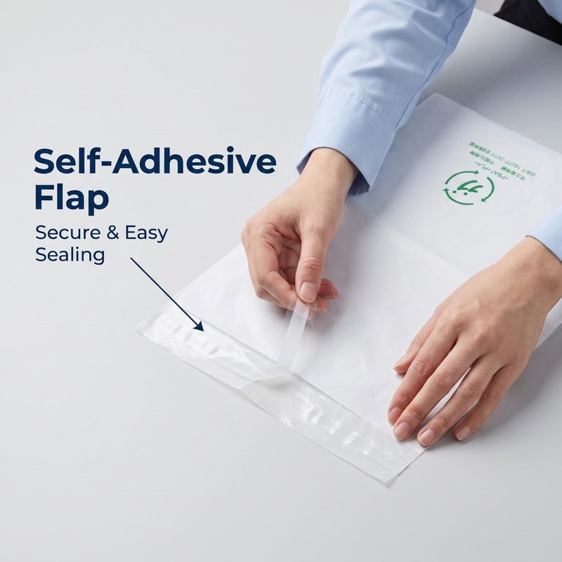 Custom Printed Biodegradable Self-Adhesive PLA/PBAT Bags 435×325mm – Bulk OEM - image 4