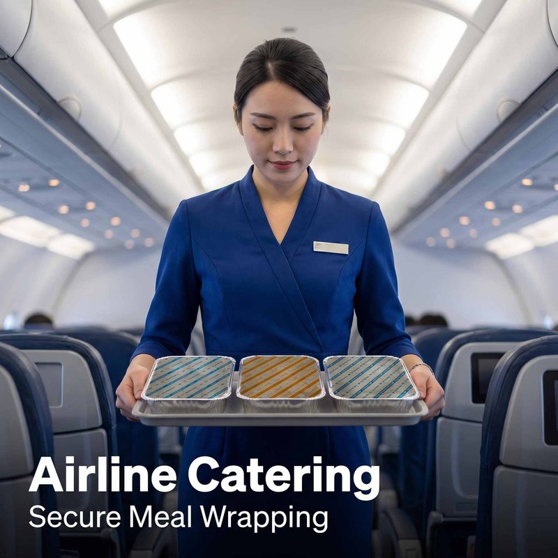 Custom Printed Embossed Aluminum Foil Sheets 220×180mm – Airline Catering Bulk - image 6
