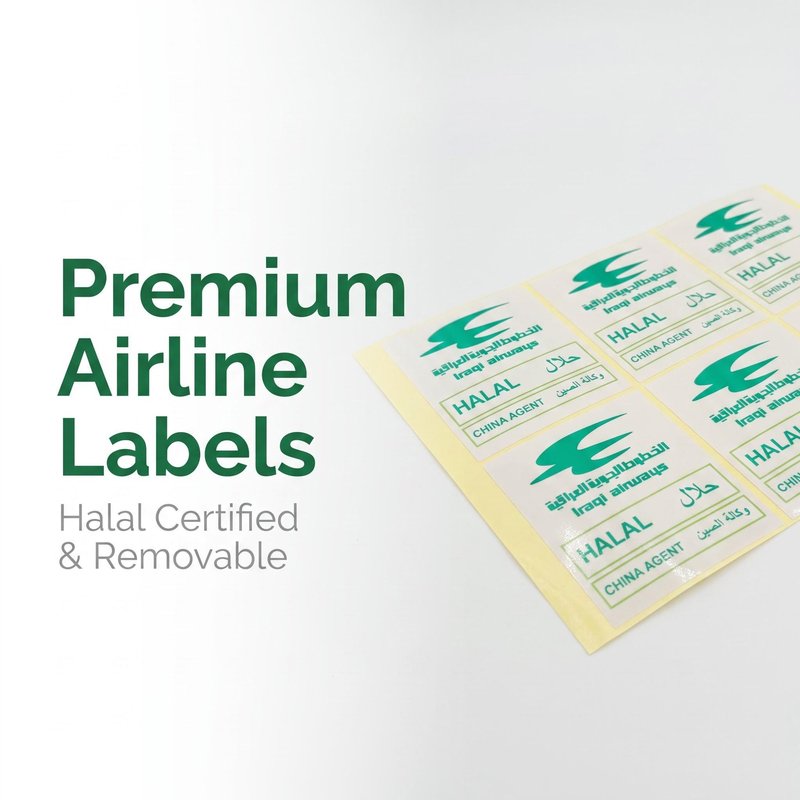 Removable HALAL airline label sheets